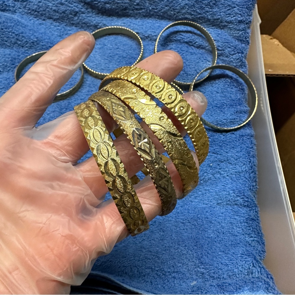 Elegant Gold Patterned Bangles Set